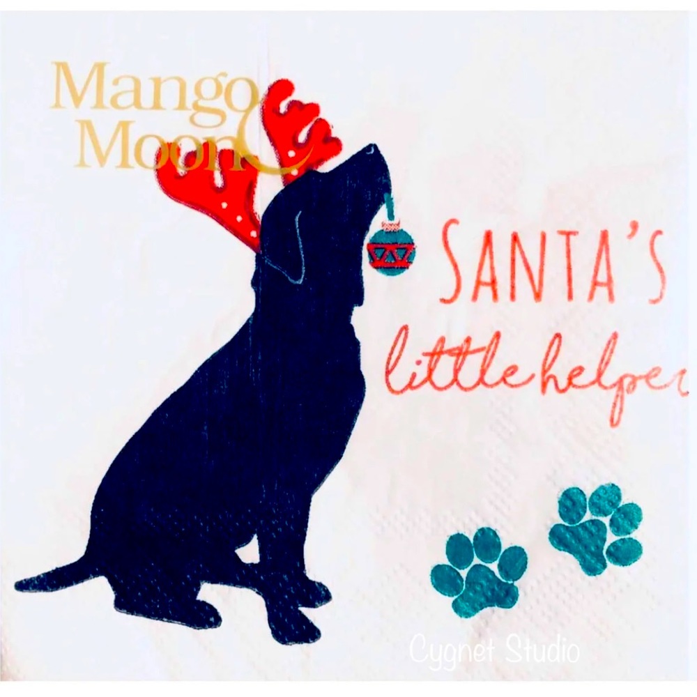 Mango Moon Santa's Little Helper Cocktail Beverage Napkins, 40 ct